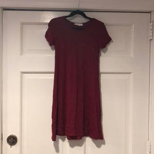 FULL TILT Maroon Short Sleeve Knee Length Dress XS